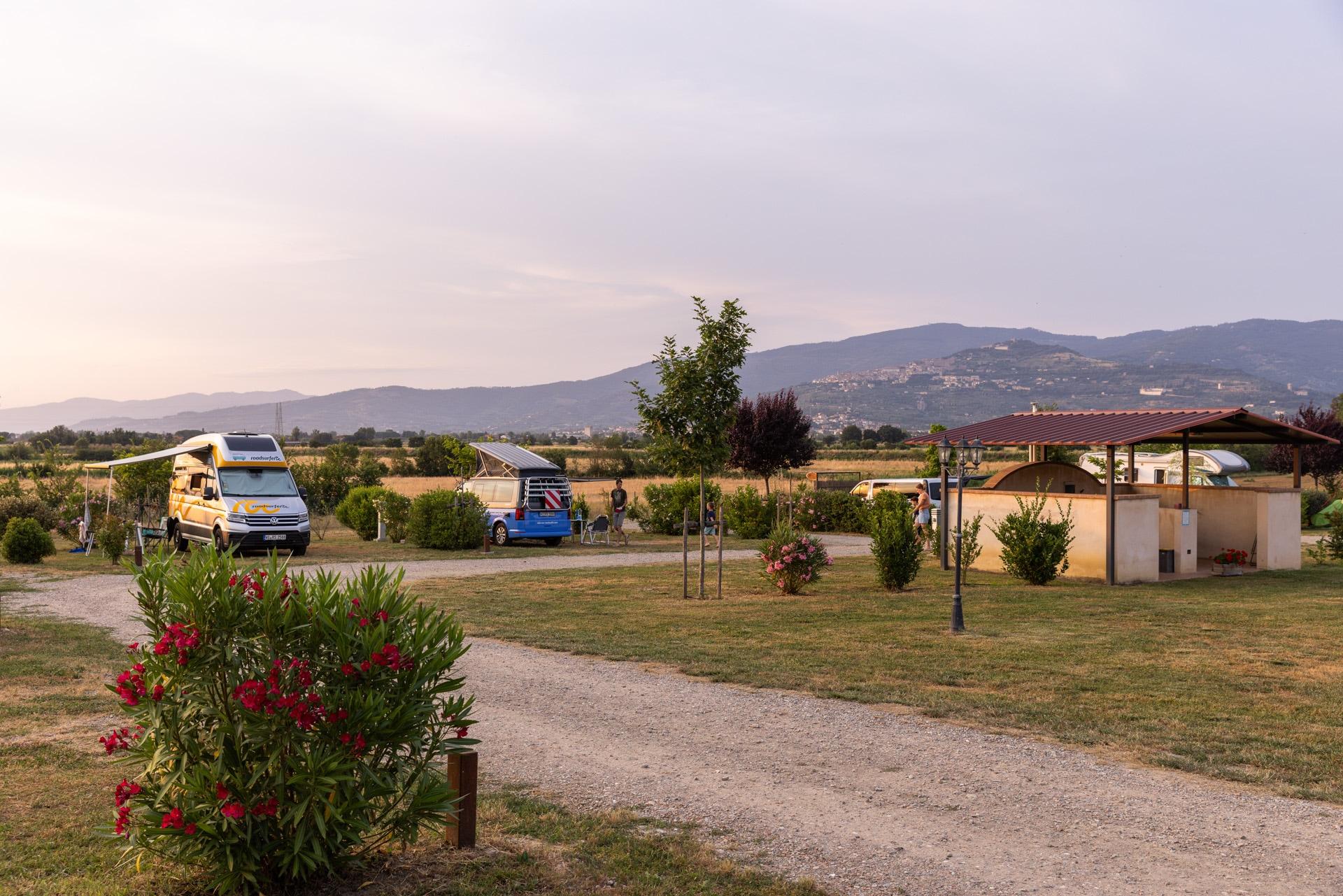 Piazzole camper, Rulotte e per caravan. Campeggio  a Cortona, Toscana